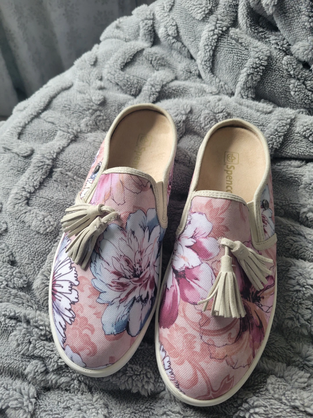 Spenco Floral Slip-On Mule Shoes with Tassels - photo 2