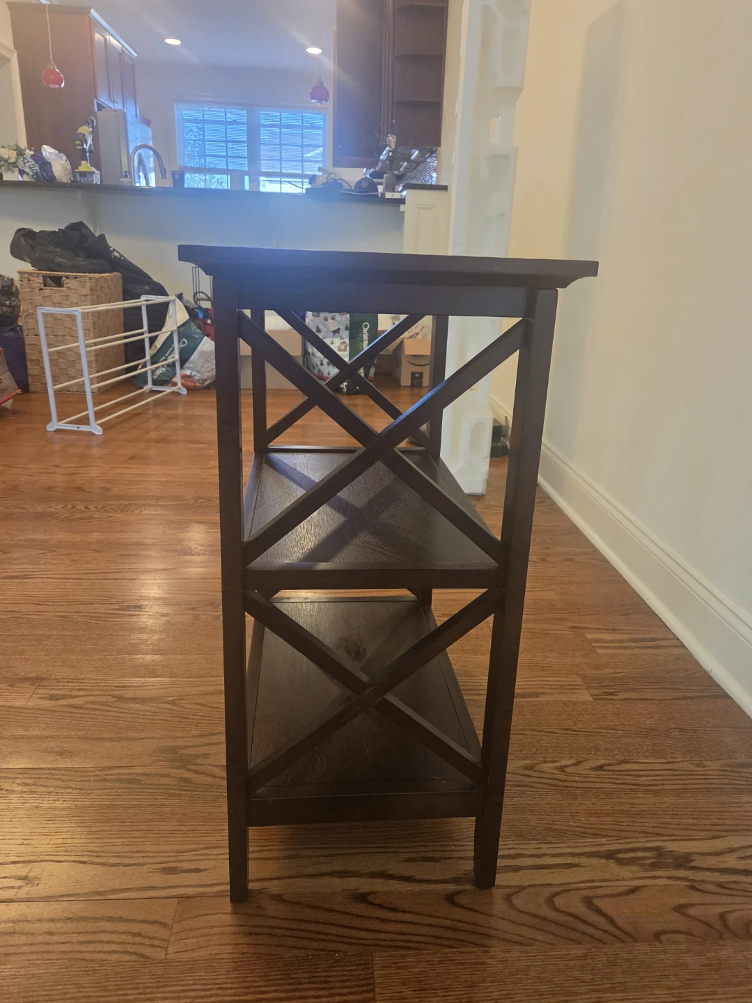 Pier 1 Dark Wood 3-Shelf Console Table - photo 2