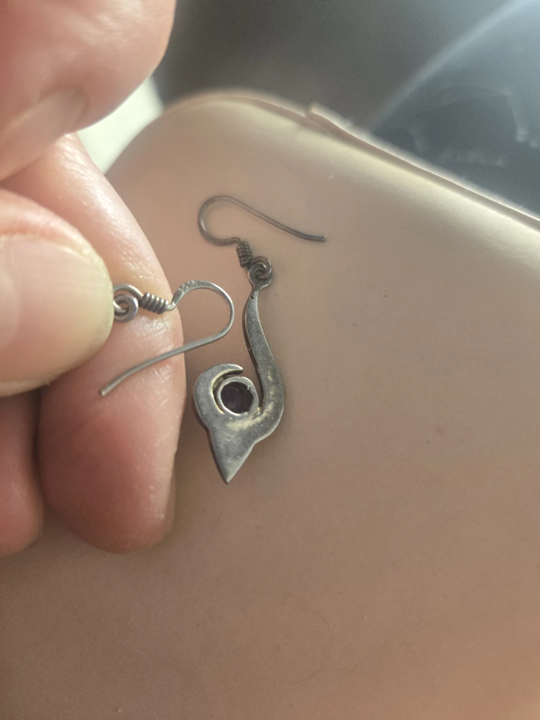 Sterling Silver Amethyst Dangle Earrings - photo 2