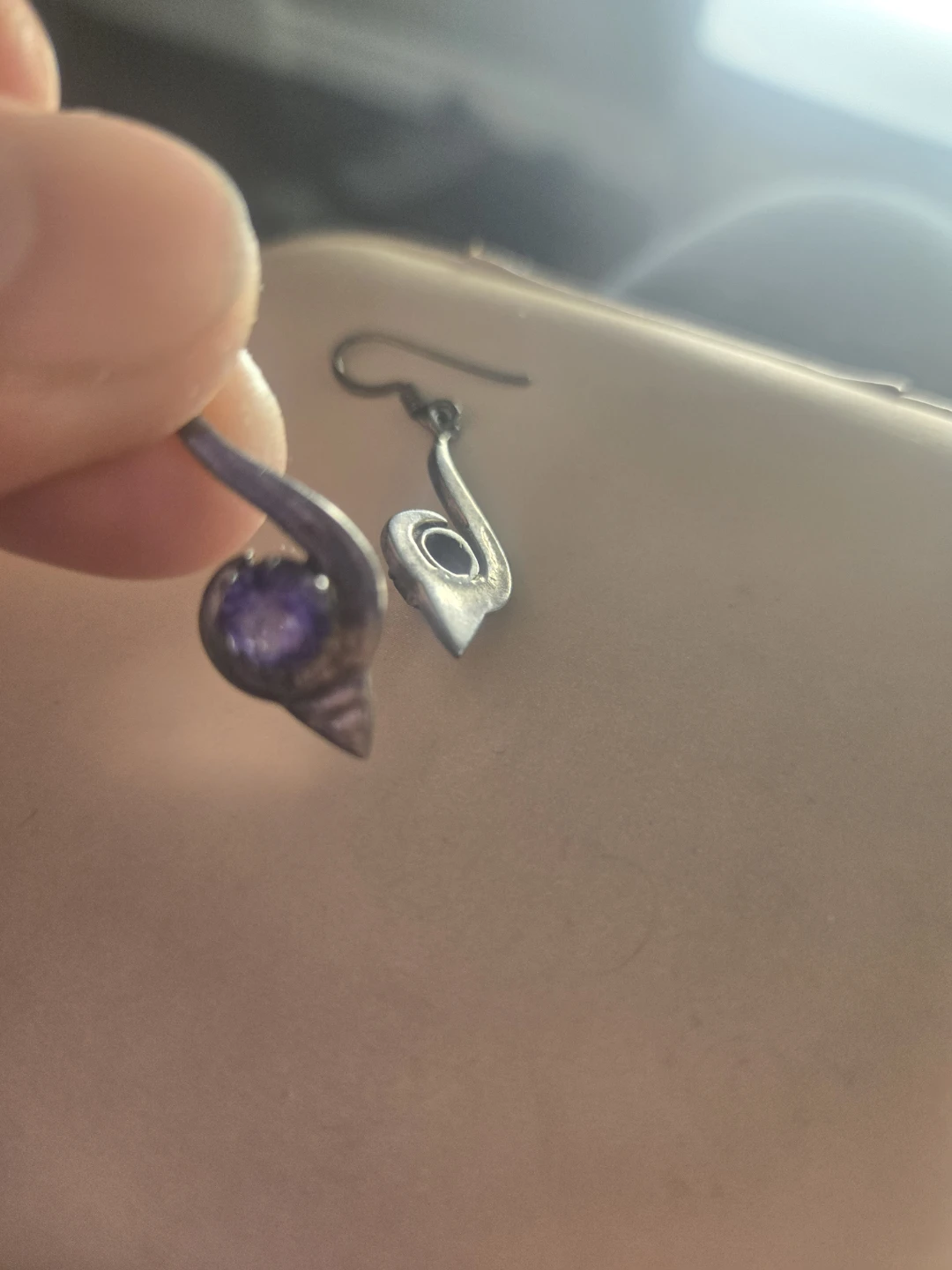 Sterling Silver Amethyst Dangle Earrings - photo 3