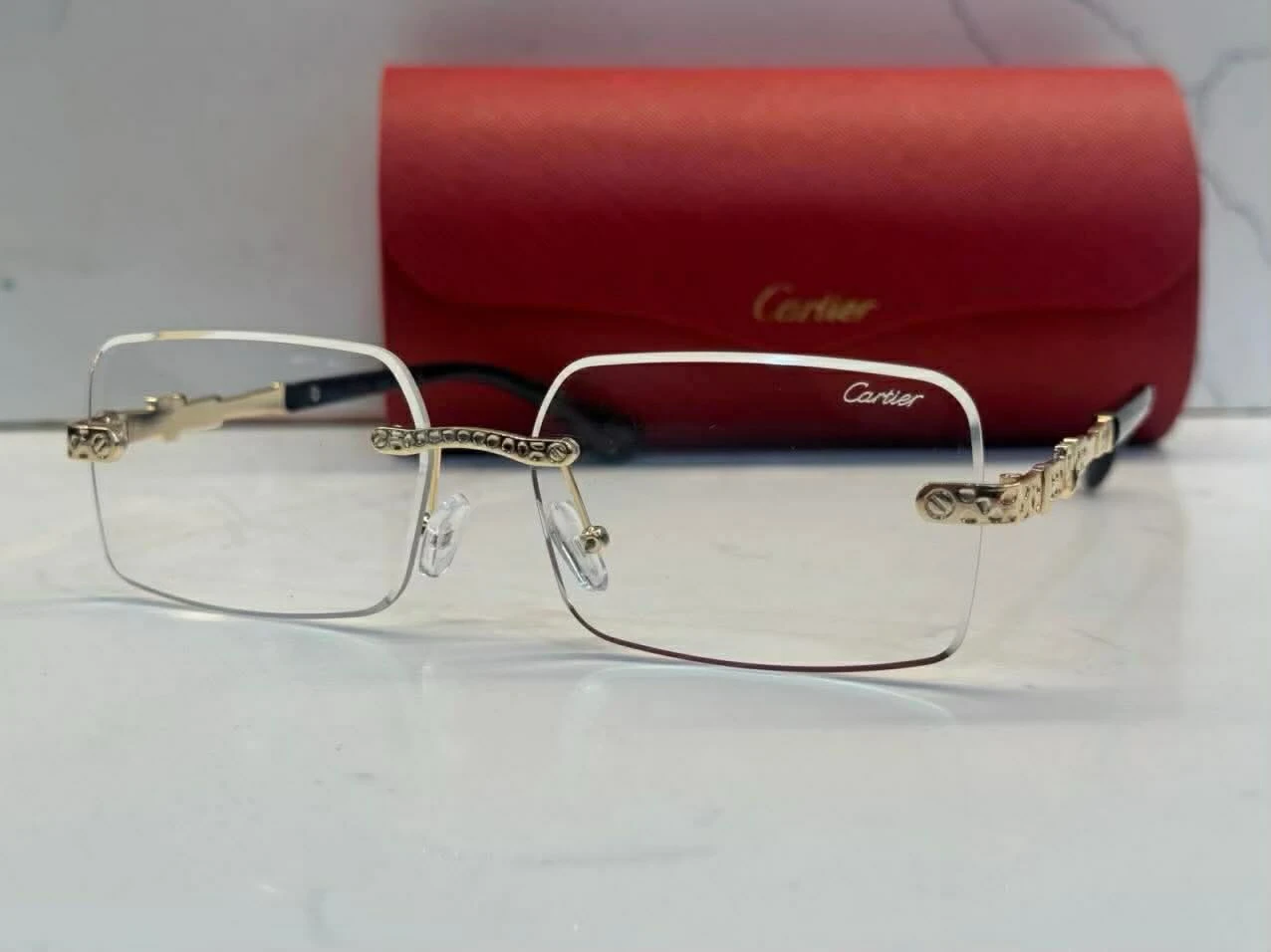 Cartier Rimless Sunglasses with Wood Temples - photo 3