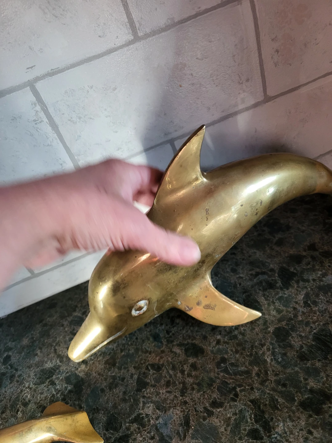Vintage Brass Dolphin Figurine Set - photo 4