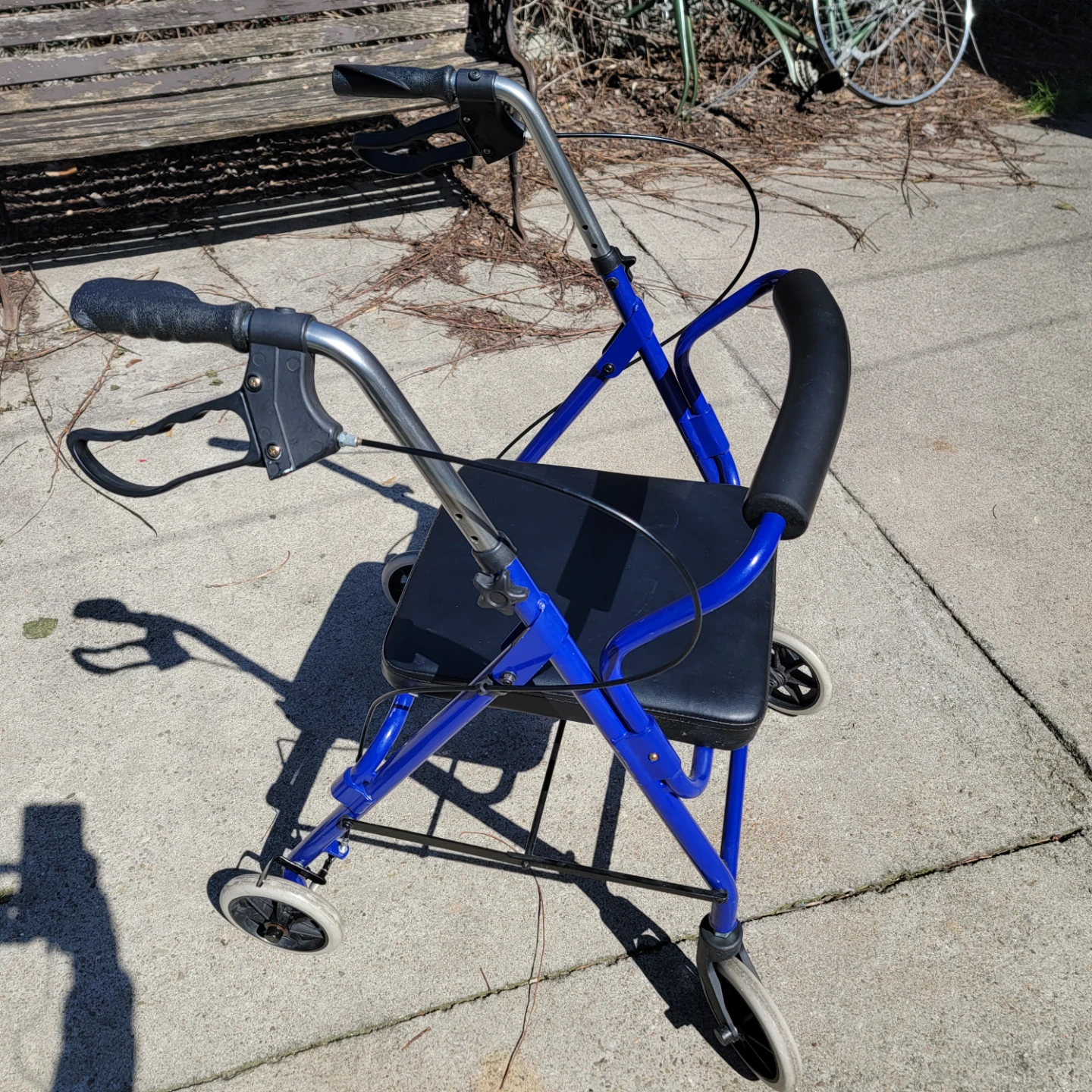 Pueple Blue DMI Walker with Brakes Foldable 300lbs limit