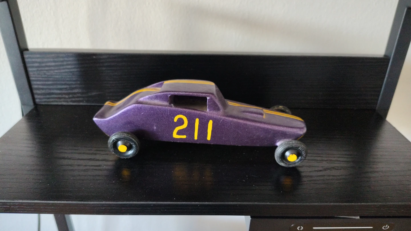 Wooden Toy Race Cars - Purple (211) & Black (Green Machine) - photo 3