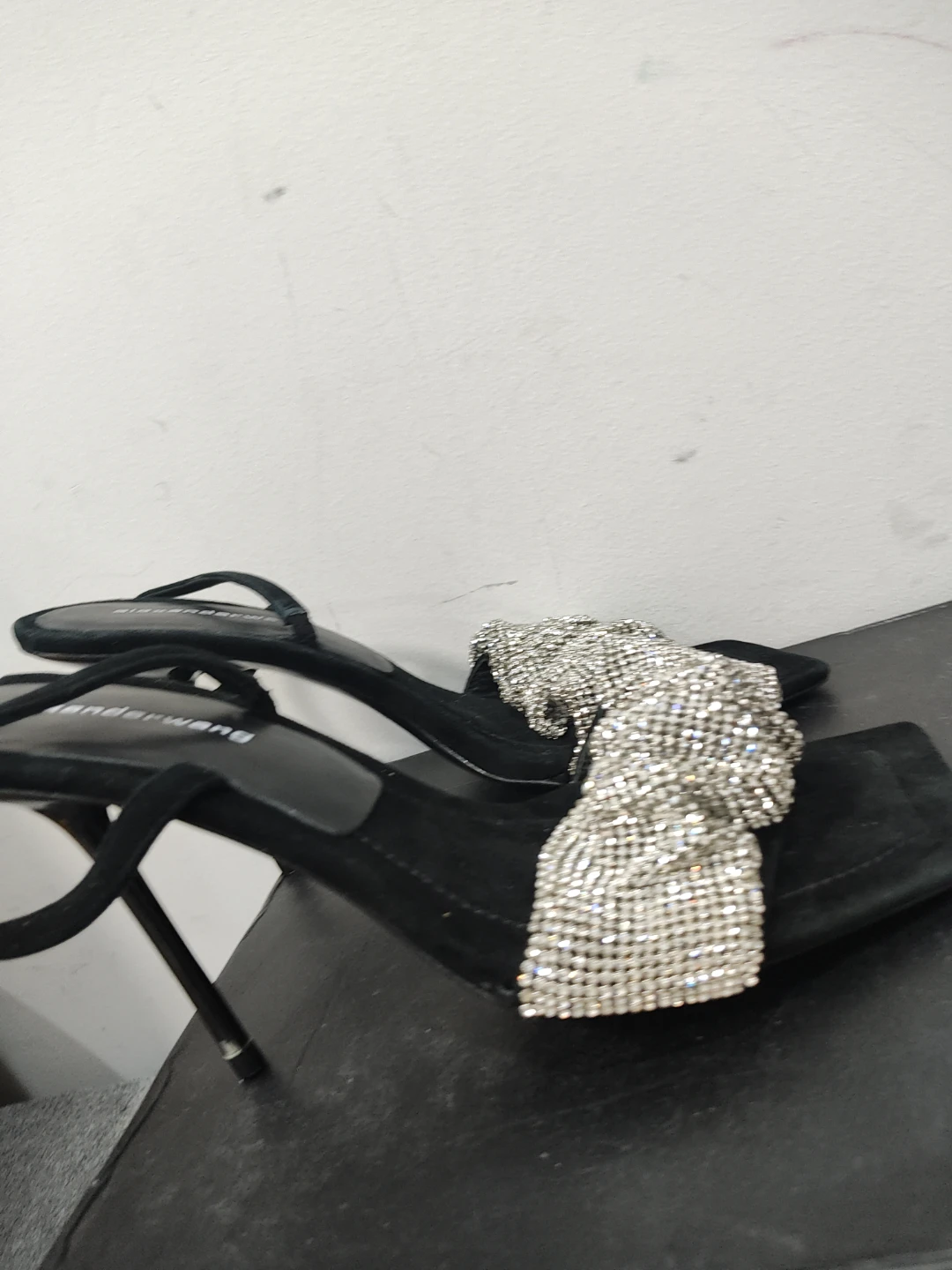 Alexander Wang Black Suede Embellished Heeled Sandals - photo 4