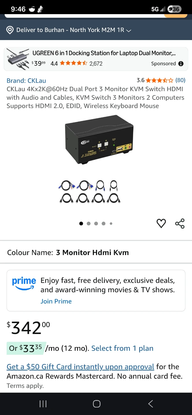 CKLau 4Kx2K@60Hz Dual Port 3 Monitor KVM Switch HDMI