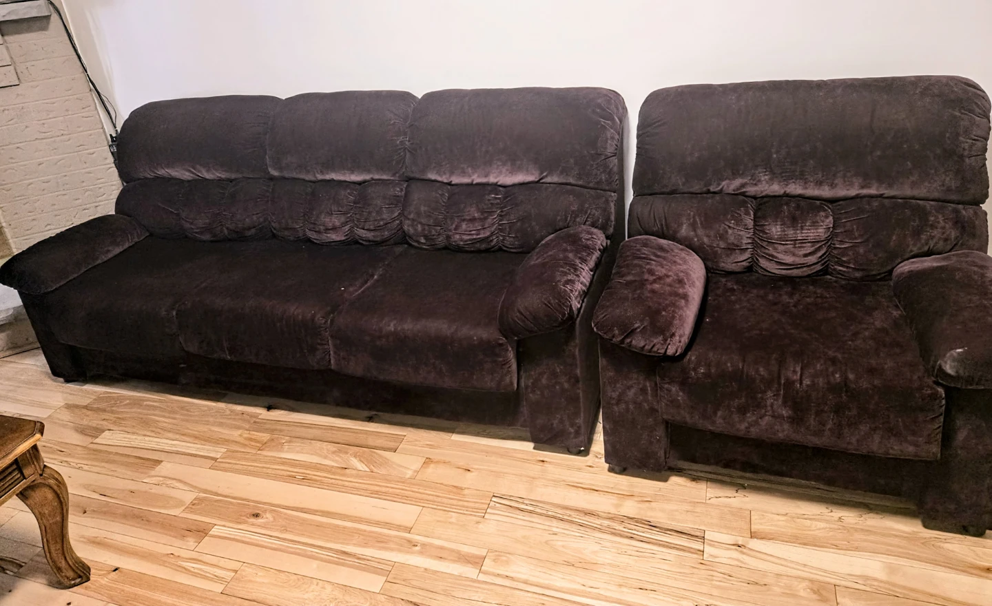 Dark Purple 3 pc sofa set - photo 2