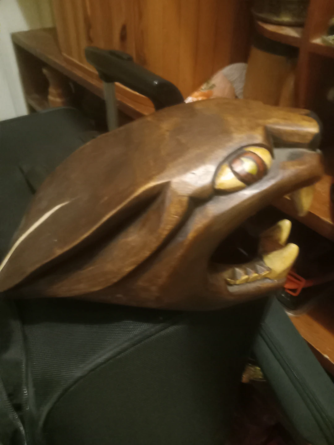 Wooden Carving of a Fierce Creature