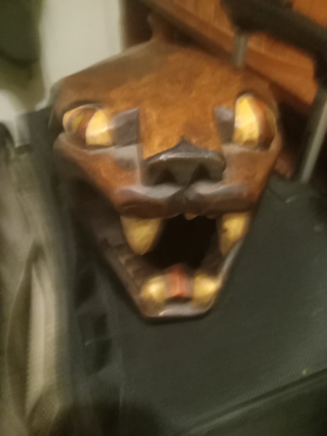 Wooden Carving of a Fierce Creature - photo 2