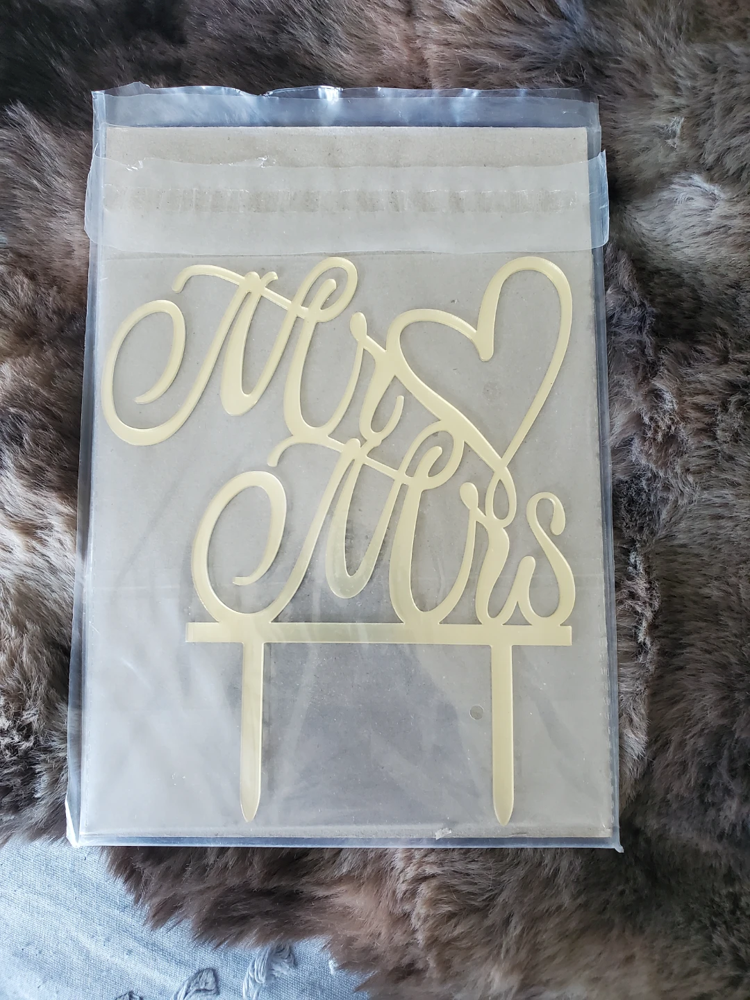 Mr & Mrs Gold Cake Topper