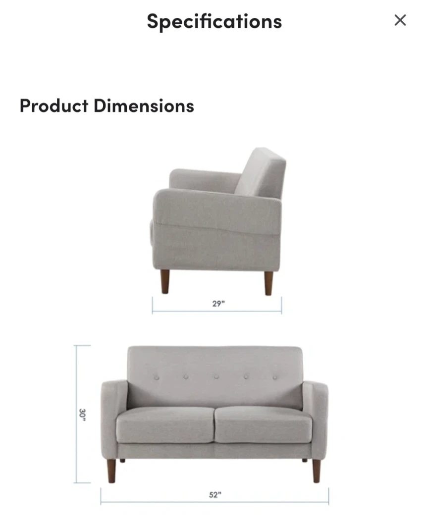 Adair 52" Loveseat Sofa