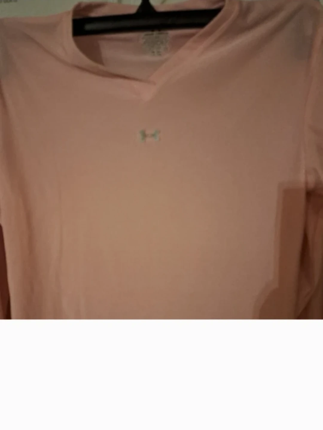 NEW Pink Long Sleeve V-Neck Shirt, UNDER ARMOUR 10 12- 14 - photo 3