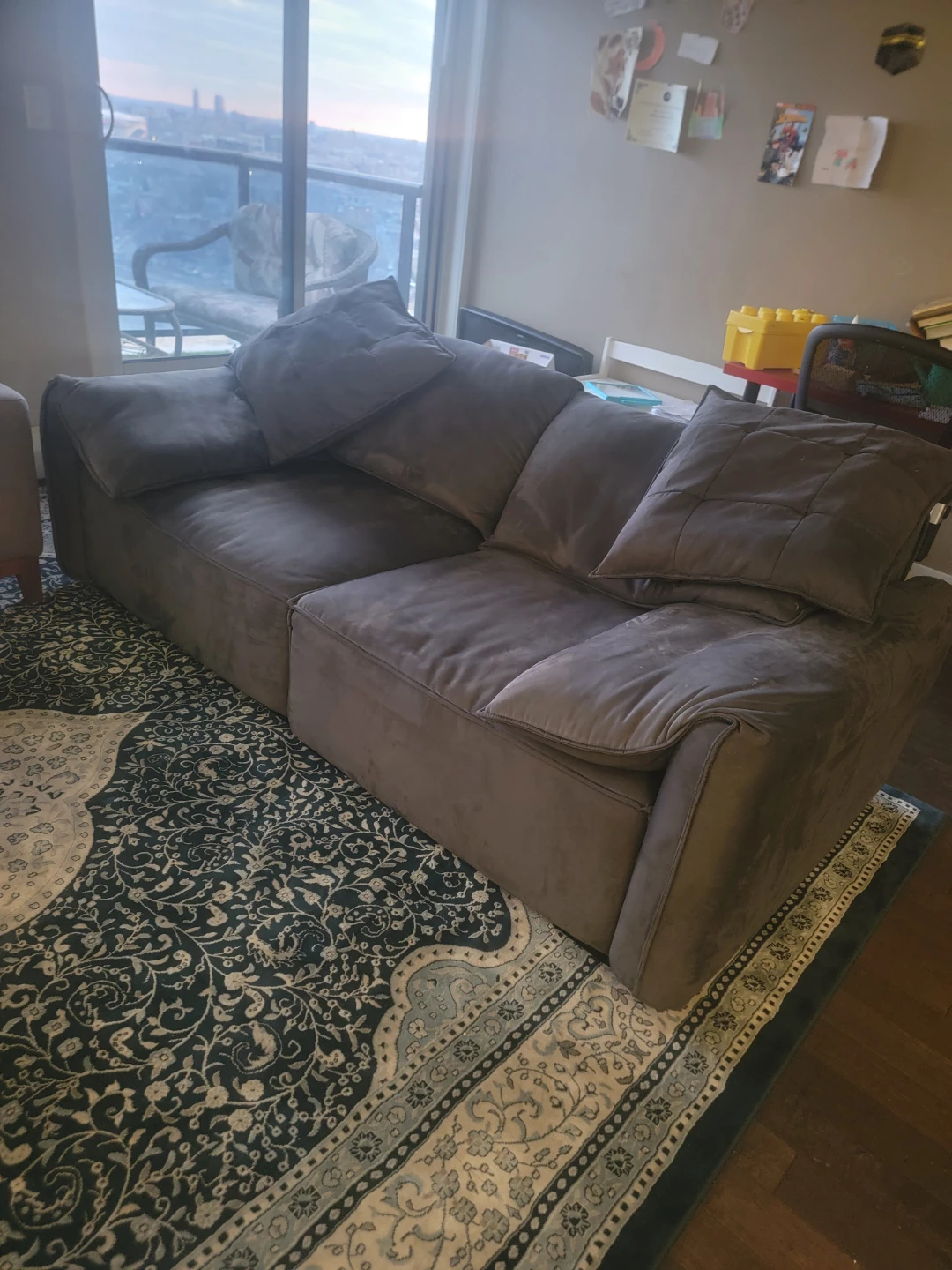 Grey Suede Sofa - photo 5
