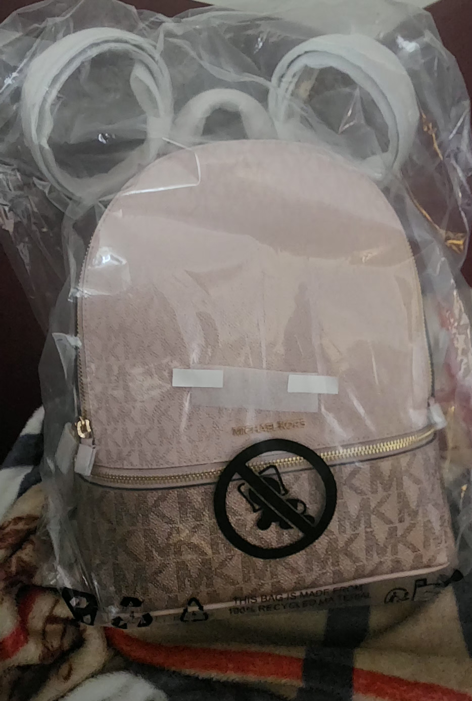 Michael Kors Rhea Medium Metallic Signature Logo Backpack - photo 2