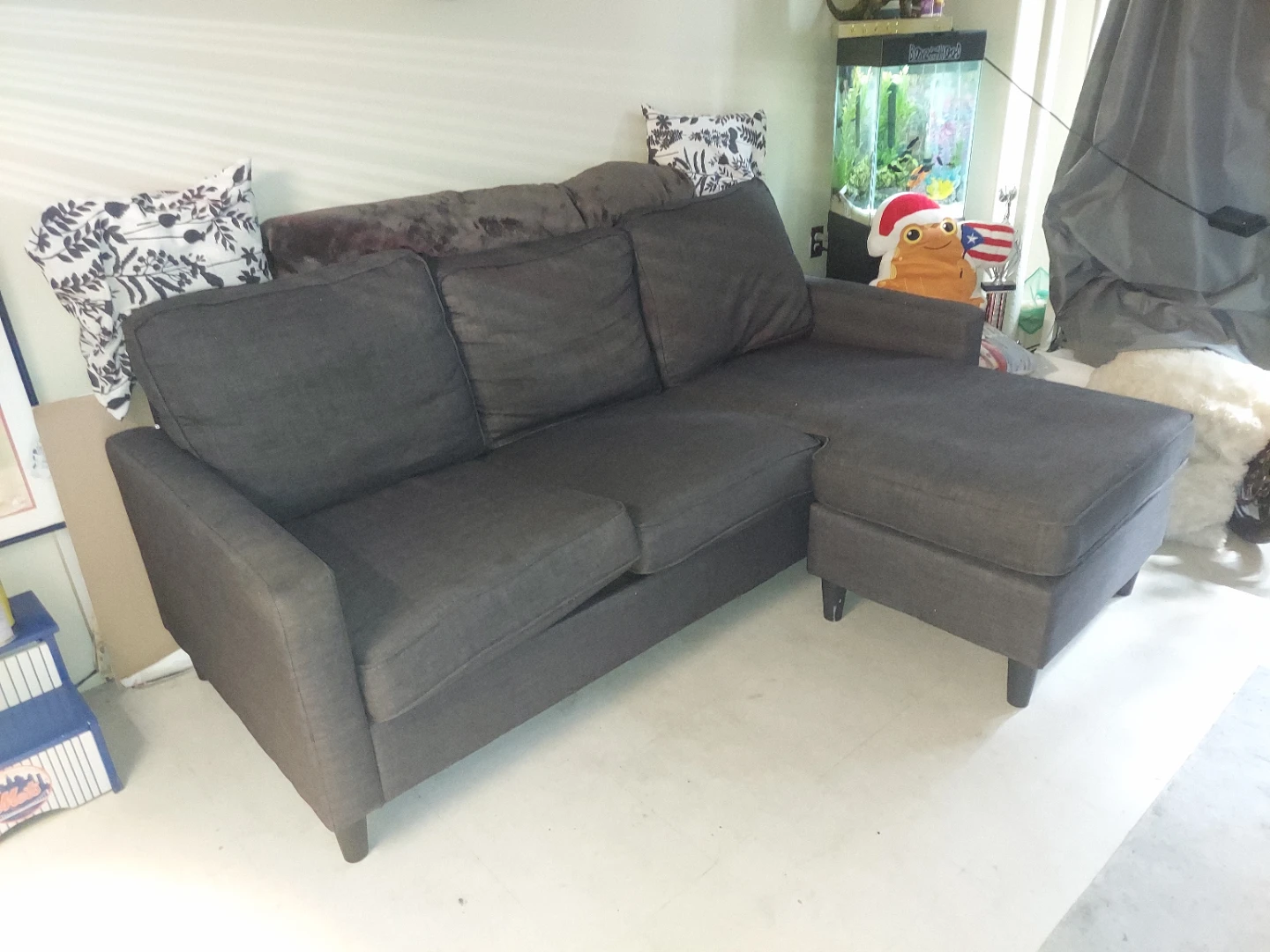 Dark Gray Sectional Sofa with Chaise - photo 3