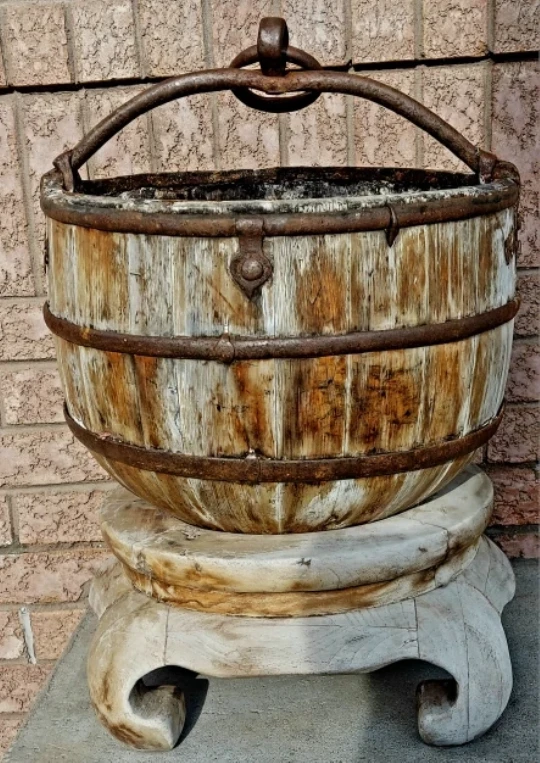 Antique Chinese water or rice bucket