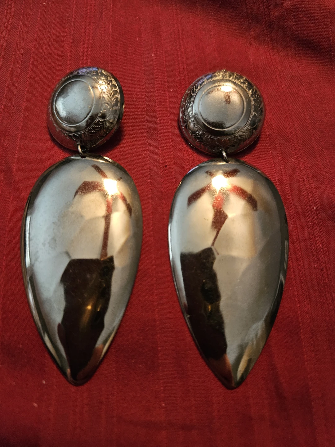 Large Silver Drop Earrings