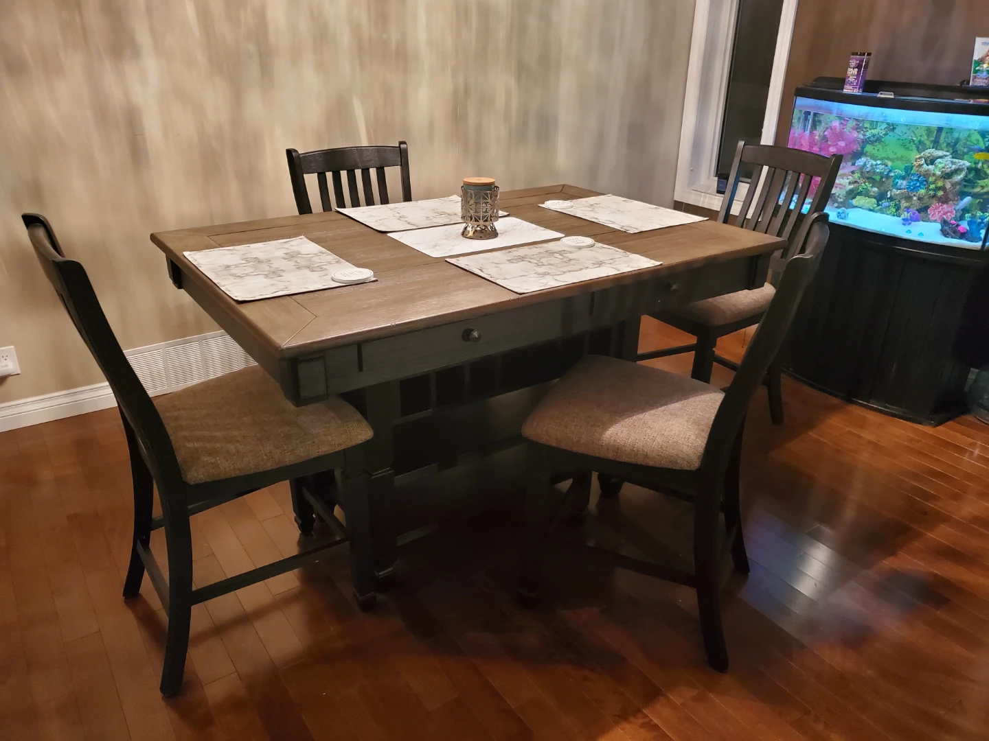 Dining Table with Wine Rack and Drawers