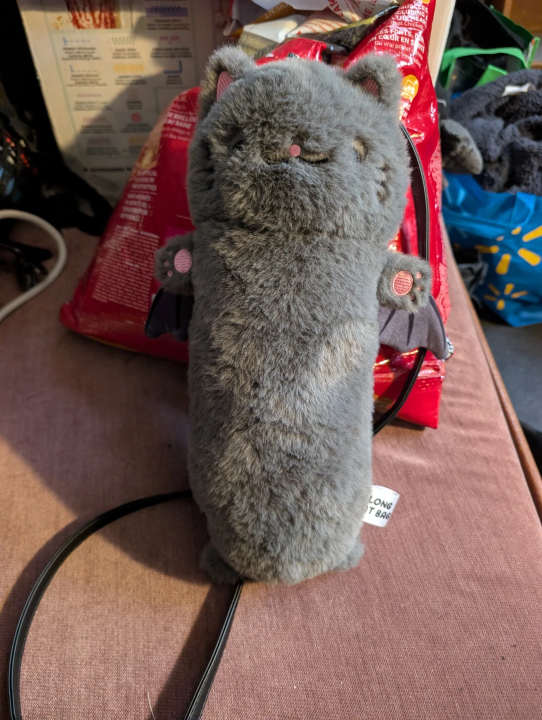 Grey Bat Cat Plush Pouch - photo 2