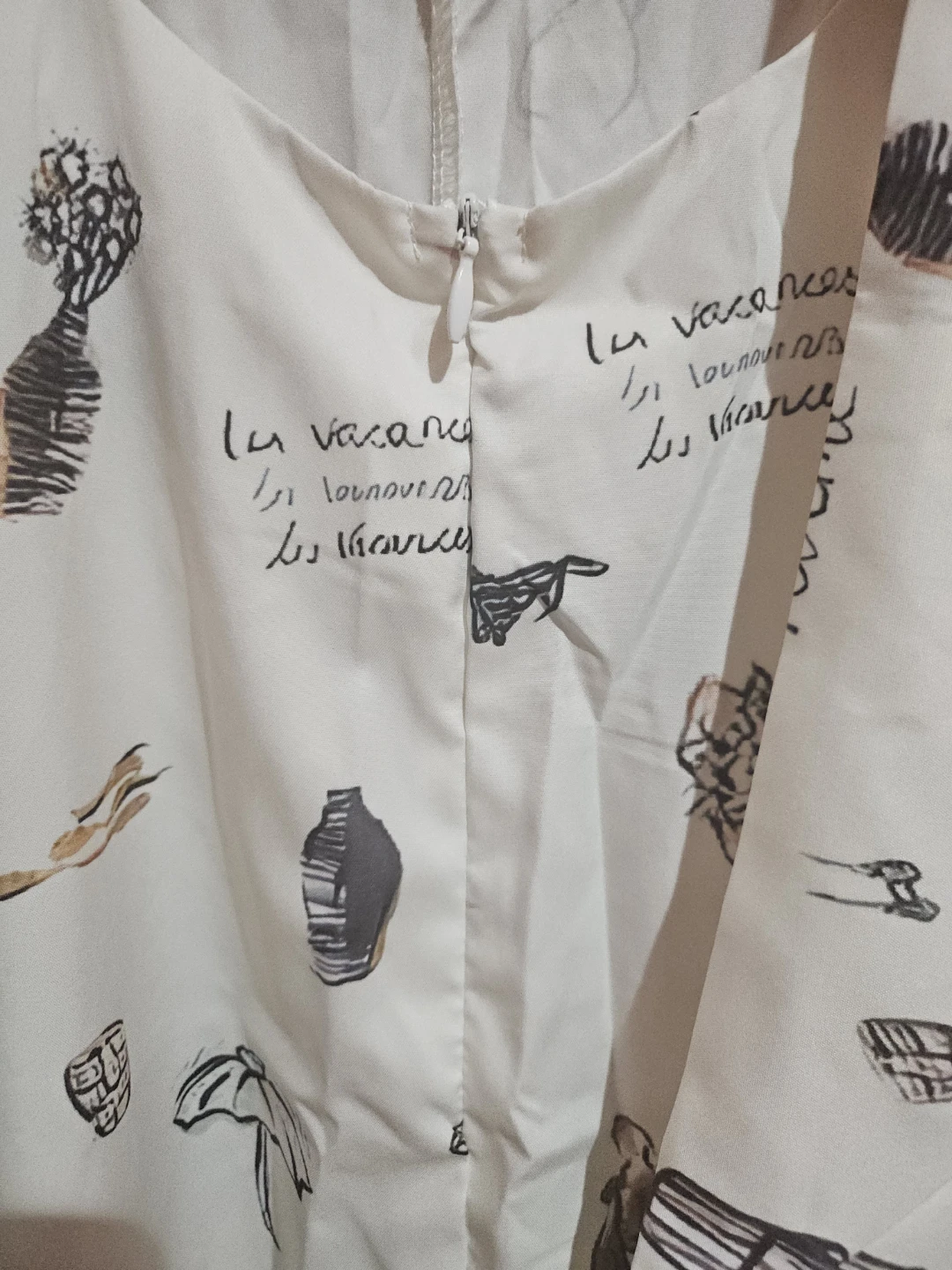 White Summer Dress with Vacation Print - photo 4