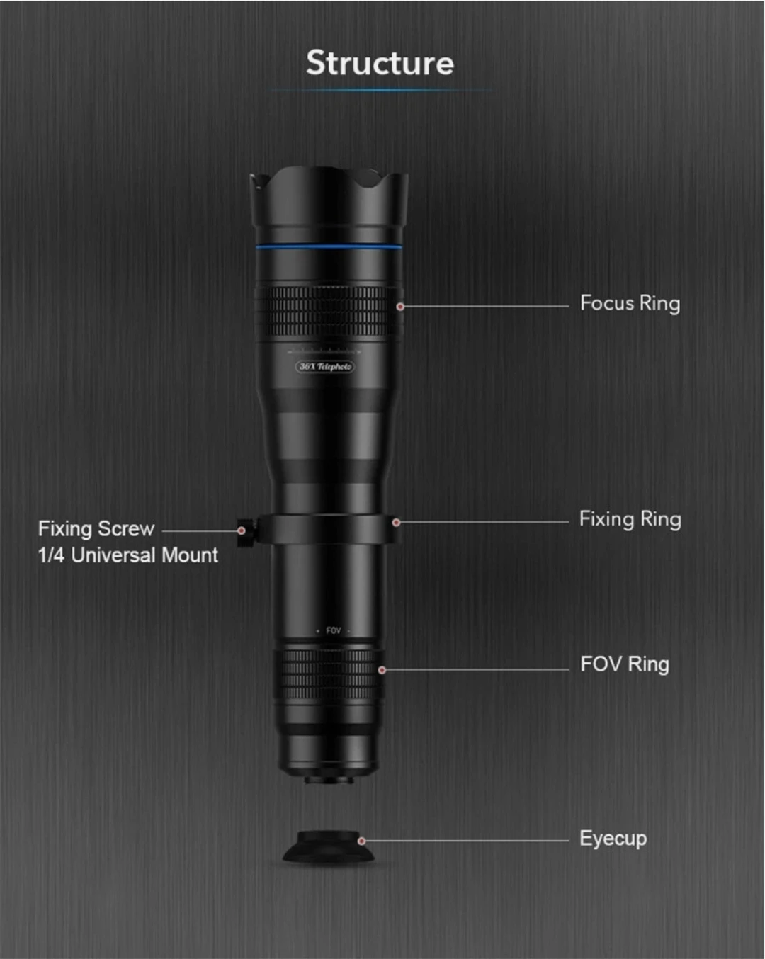 36X Telephoto Lens Kit with Tripod - photo 4