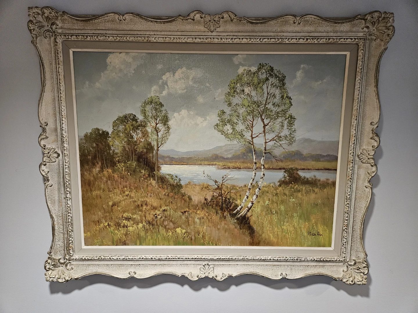 39" x 31" Original Oil Painting with vintage ornate frame