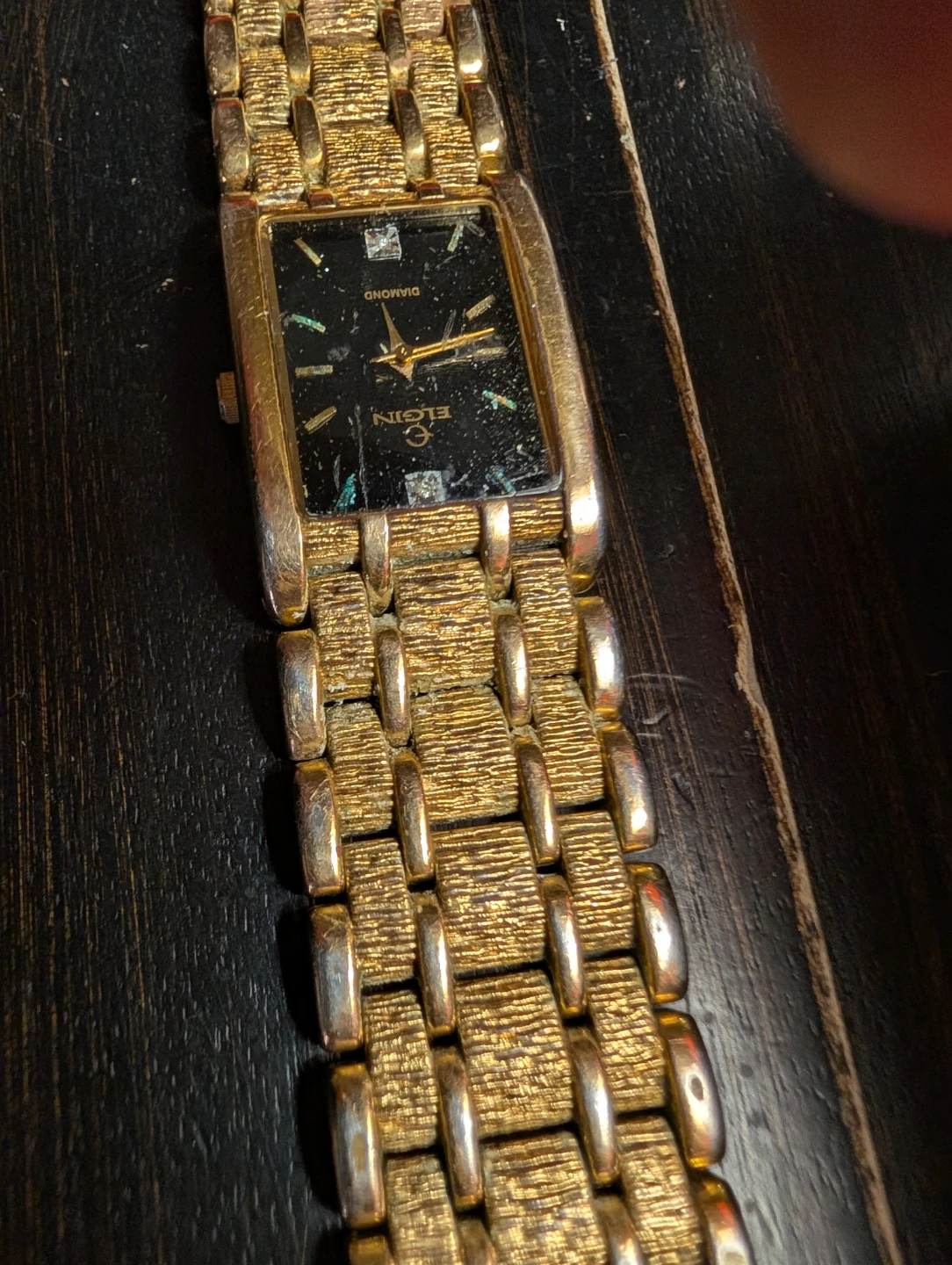 Elgin Diamond Gold Tone Watch - photo 3