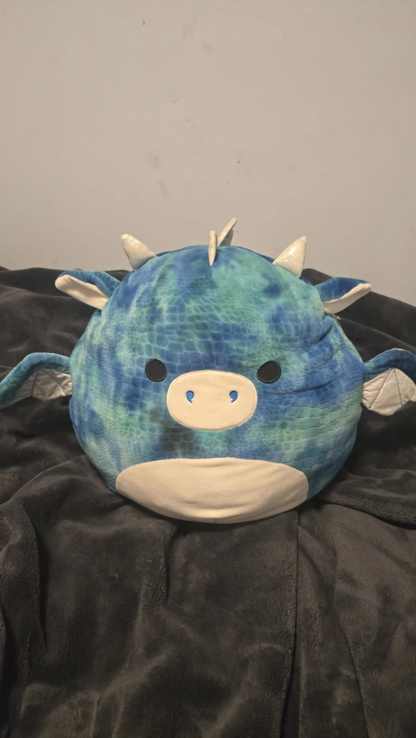 Large blue marble Dragon squishmallow