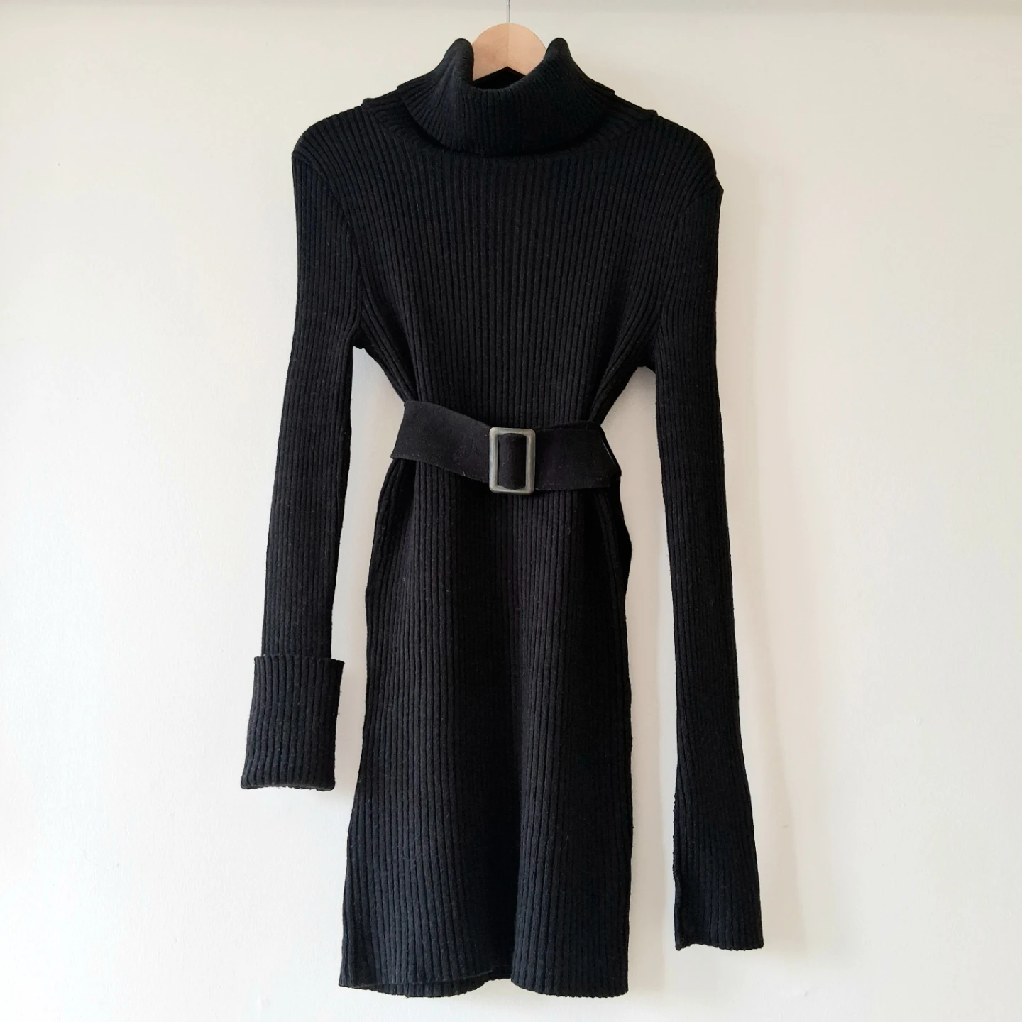 Knitted Dress + Belt, Women Sz M