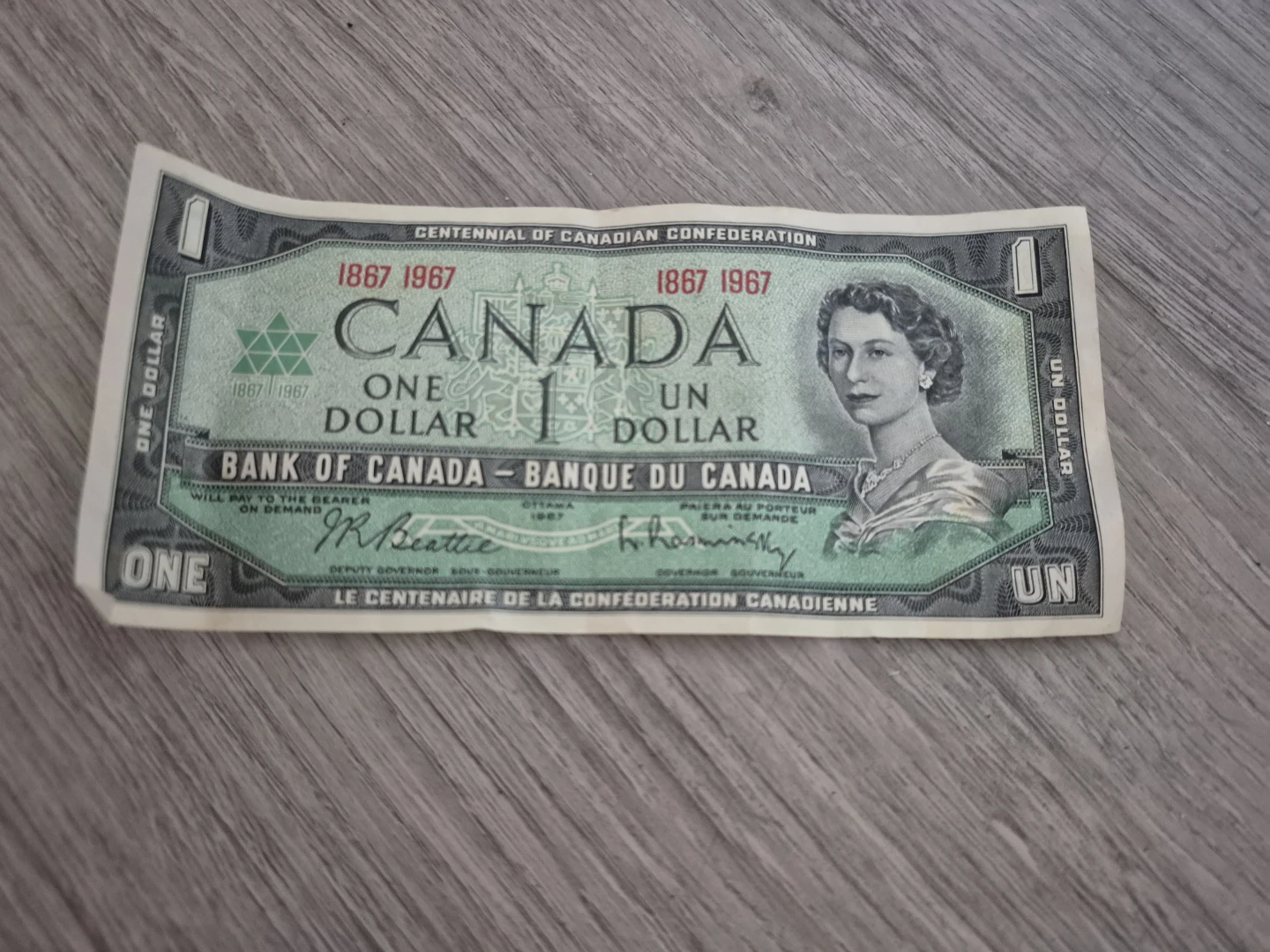 1967 Canada Centennial of Confederation One Dollar Bill