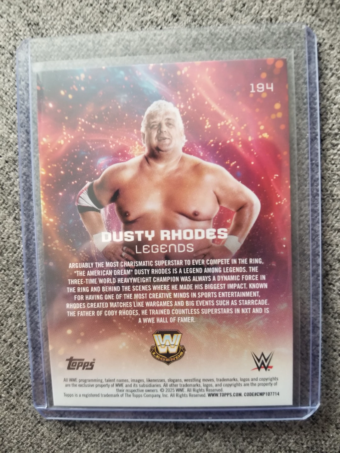 Topps WWE Dusty Rhodes Legends Card #194 /399 - photo 3