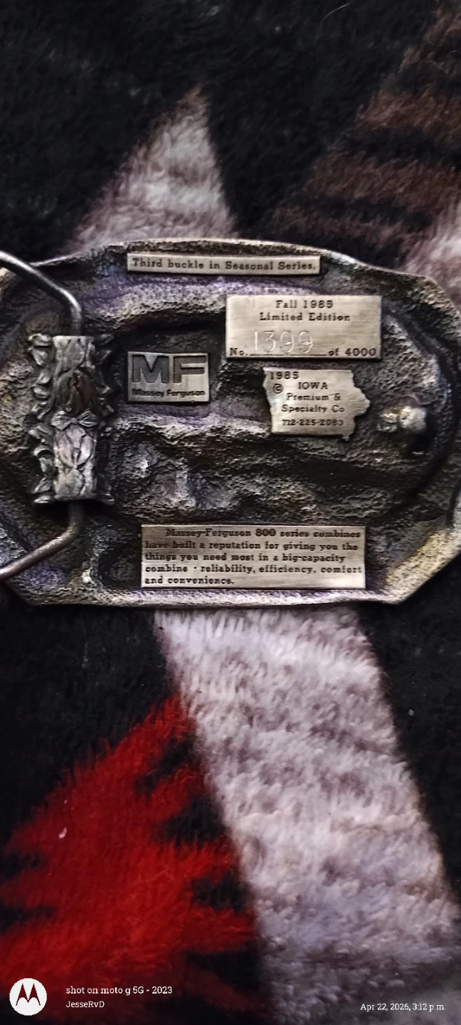 Massey Ferguson Fall 1985 Limited Edition Belt Buckle - photo 2
