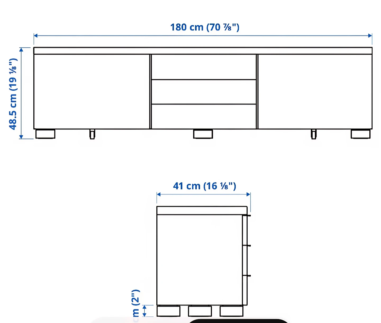 Ikea Besta Burs White High Gloss TV Stand Media Console - photo 2