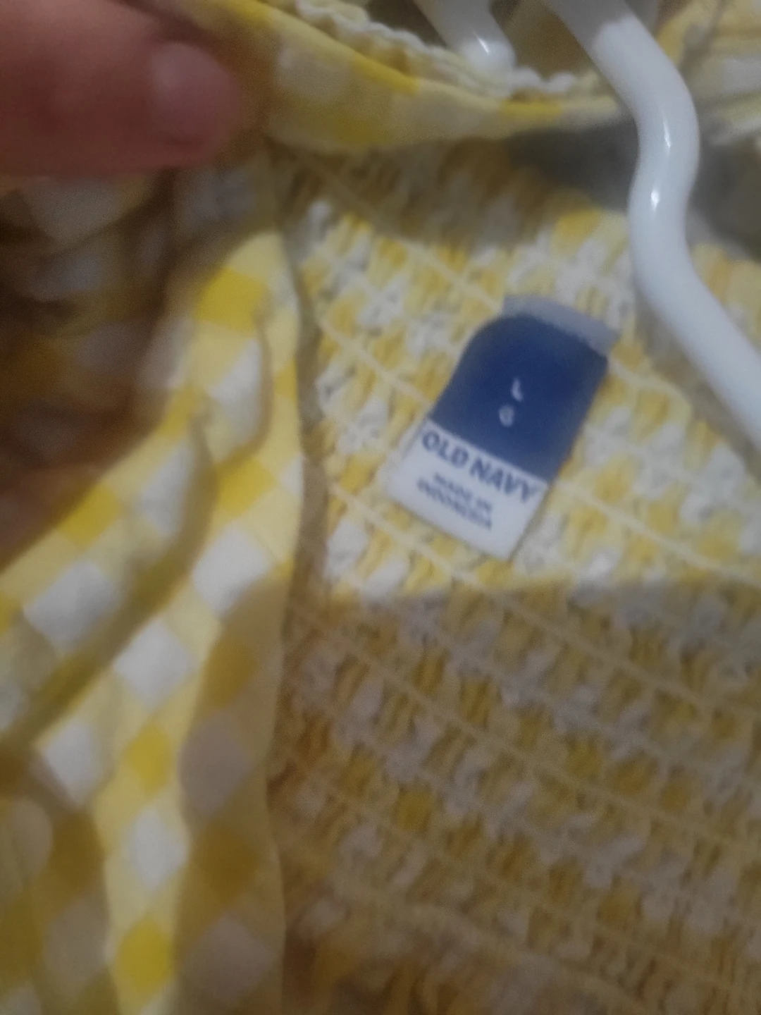 Old Navy Yellow Gingham Smocked Midi Dress Size L - photo 3