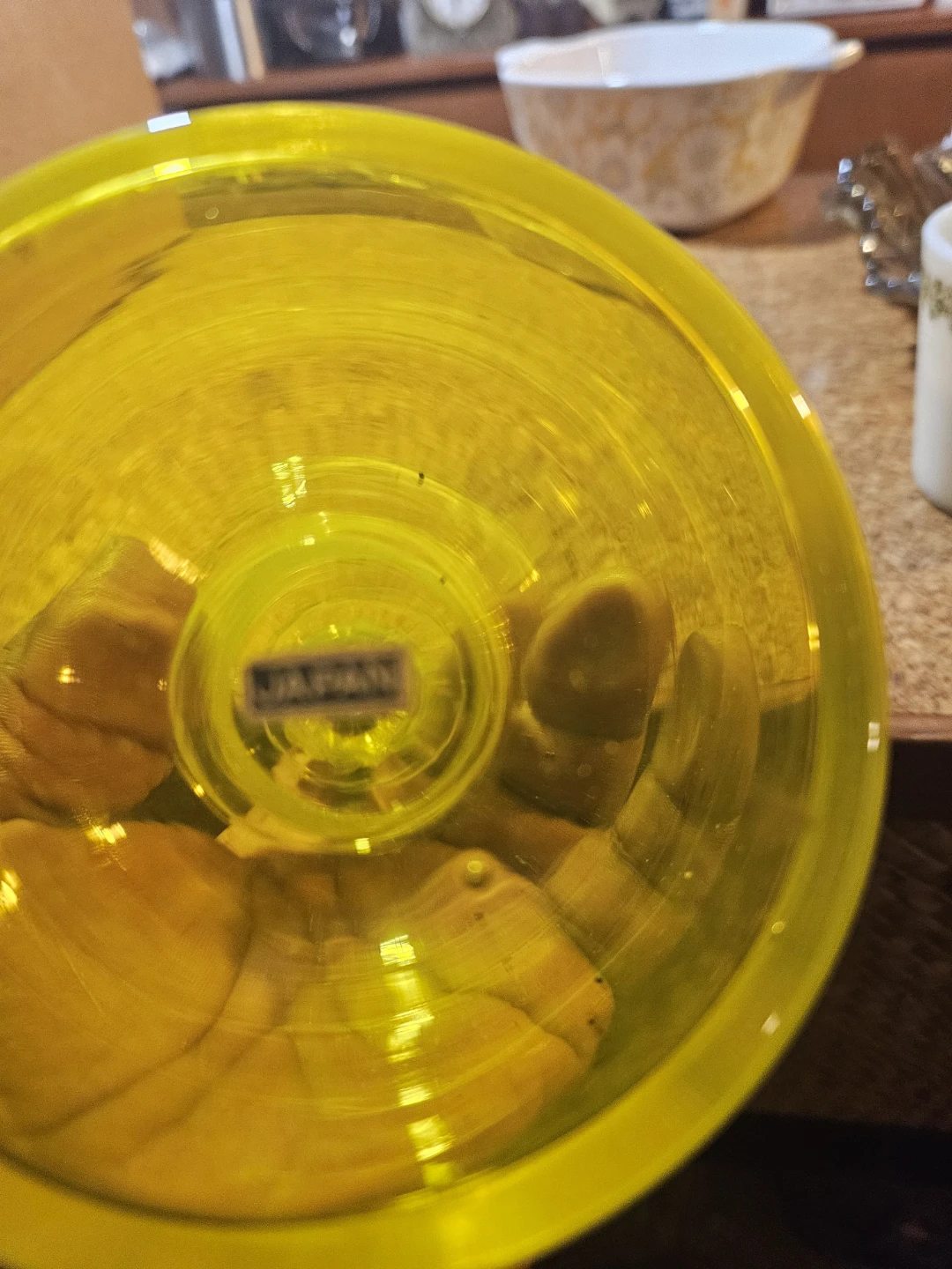 Yellow Glass Apothecary Jar with Lid - photo 3