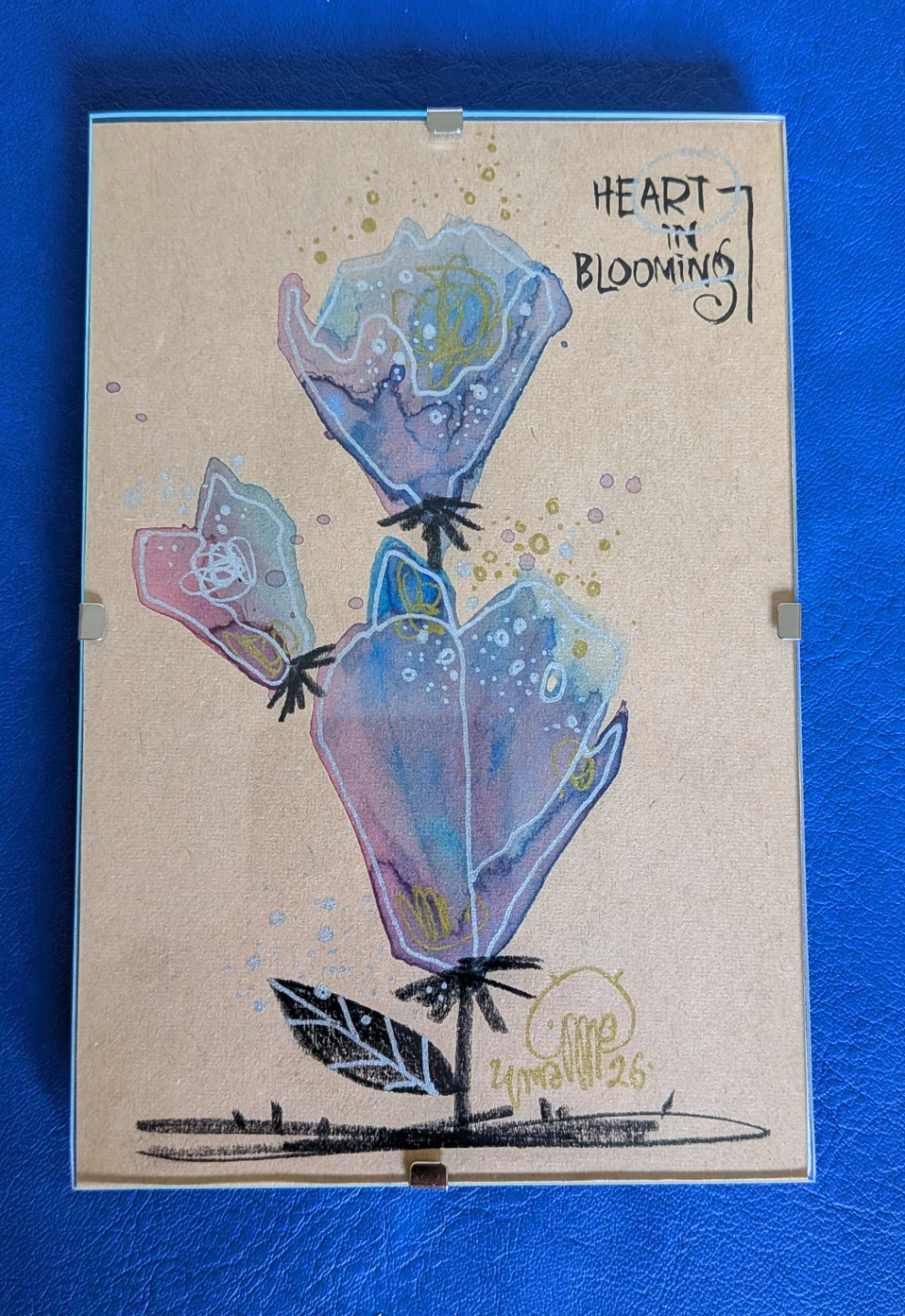Original "Heart in Blooming" Framed Artwork
