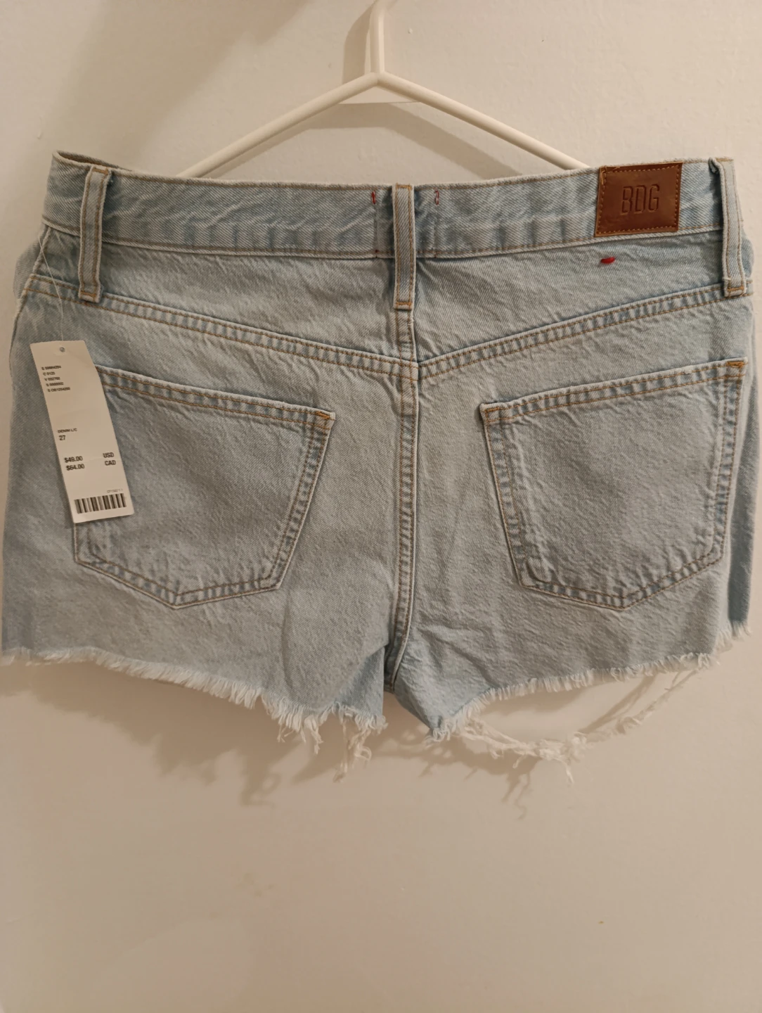 Light Wash Distressed Denim Shorts - photo 3