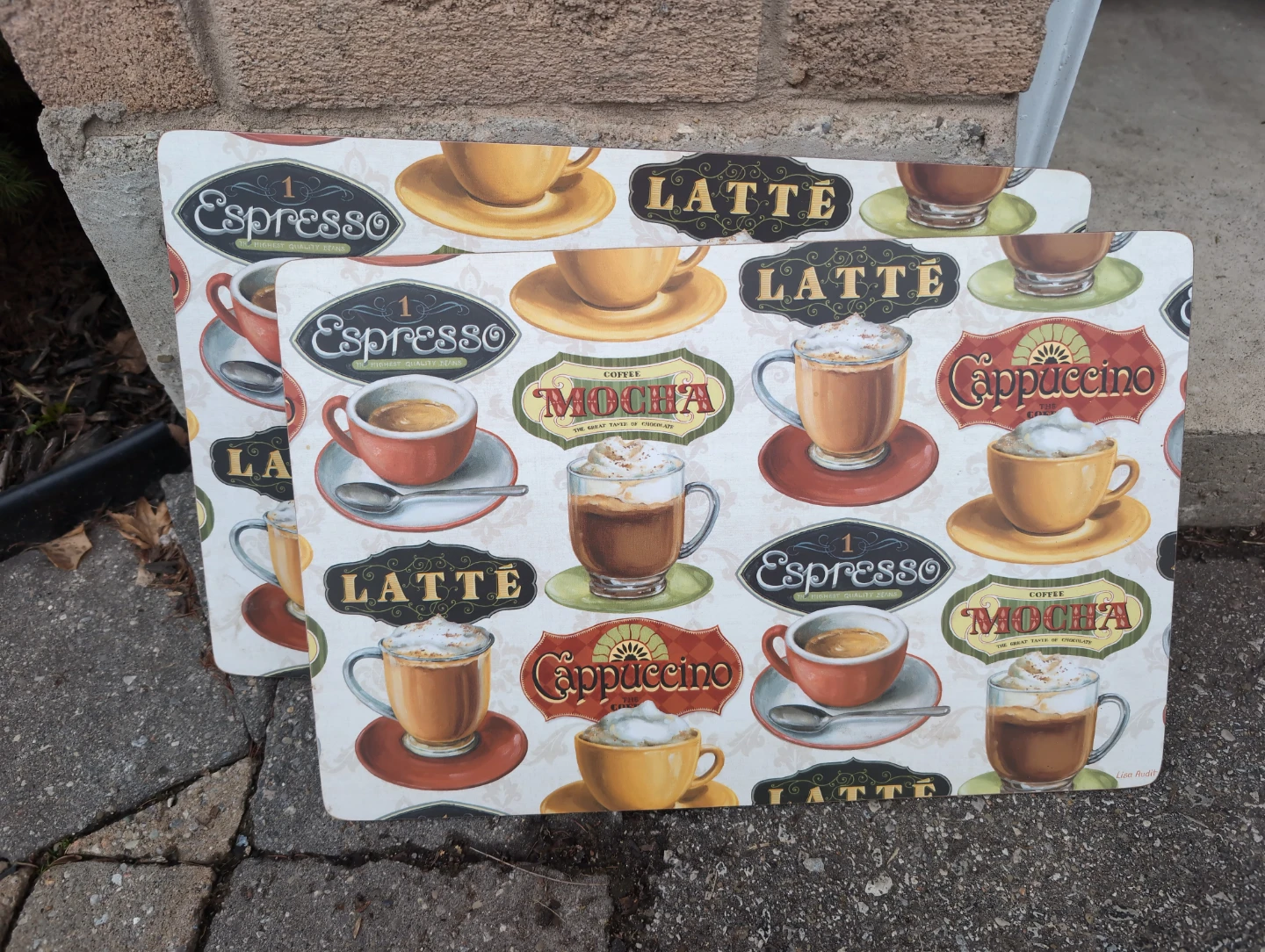 Set of 2 Coffee Themed Placemats