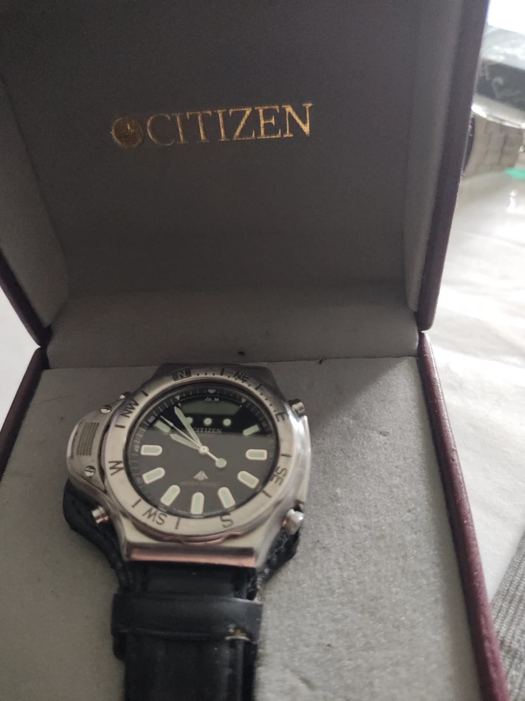 Citizen Quartz Water Resist Watch with Black Leather Band - photo 2
