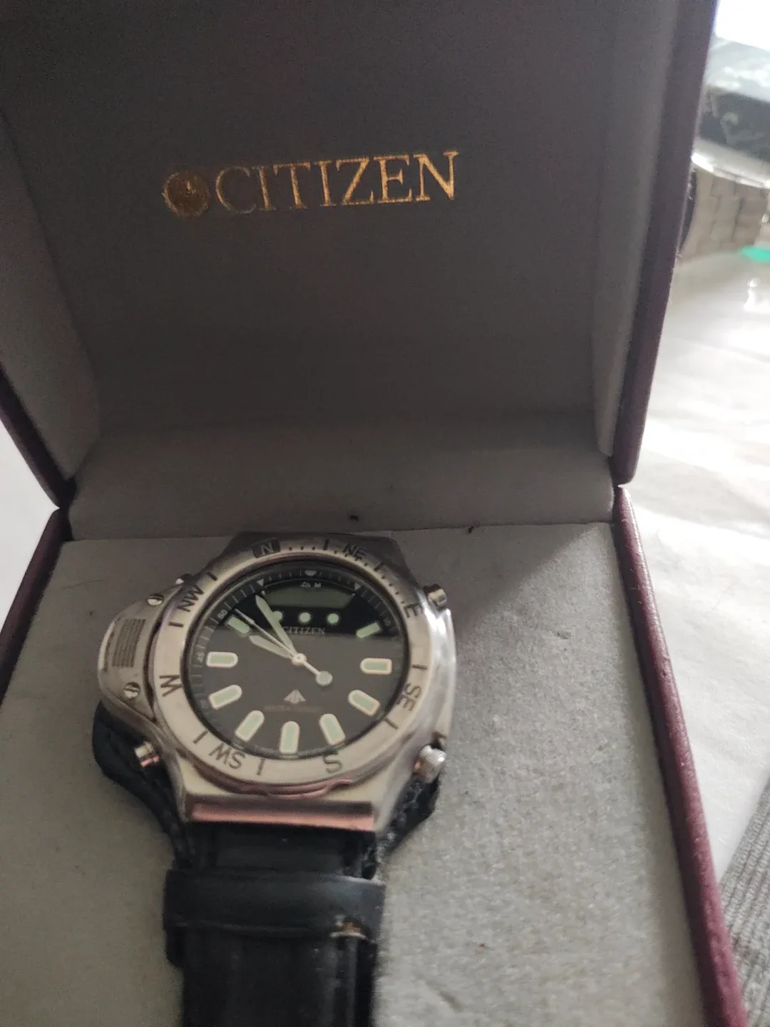 Citizen Quartz Water Resist Watch with Black Leather Band - photo 2