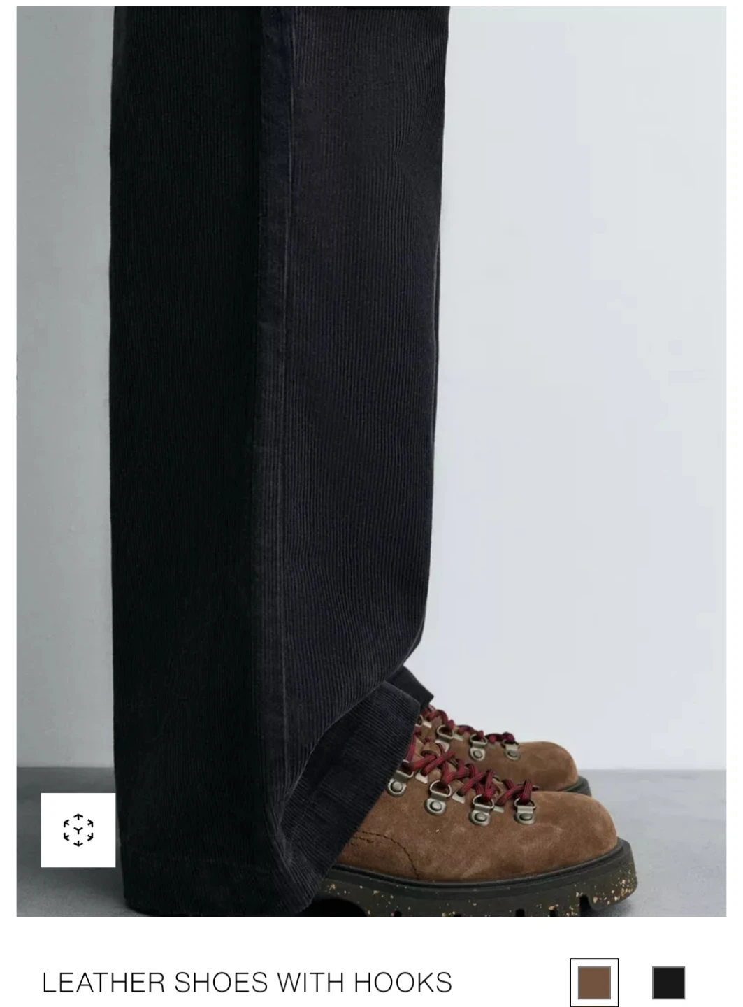 Zara Man Leather Trekking Style Lace-Up Shoes - Brown - photo 2