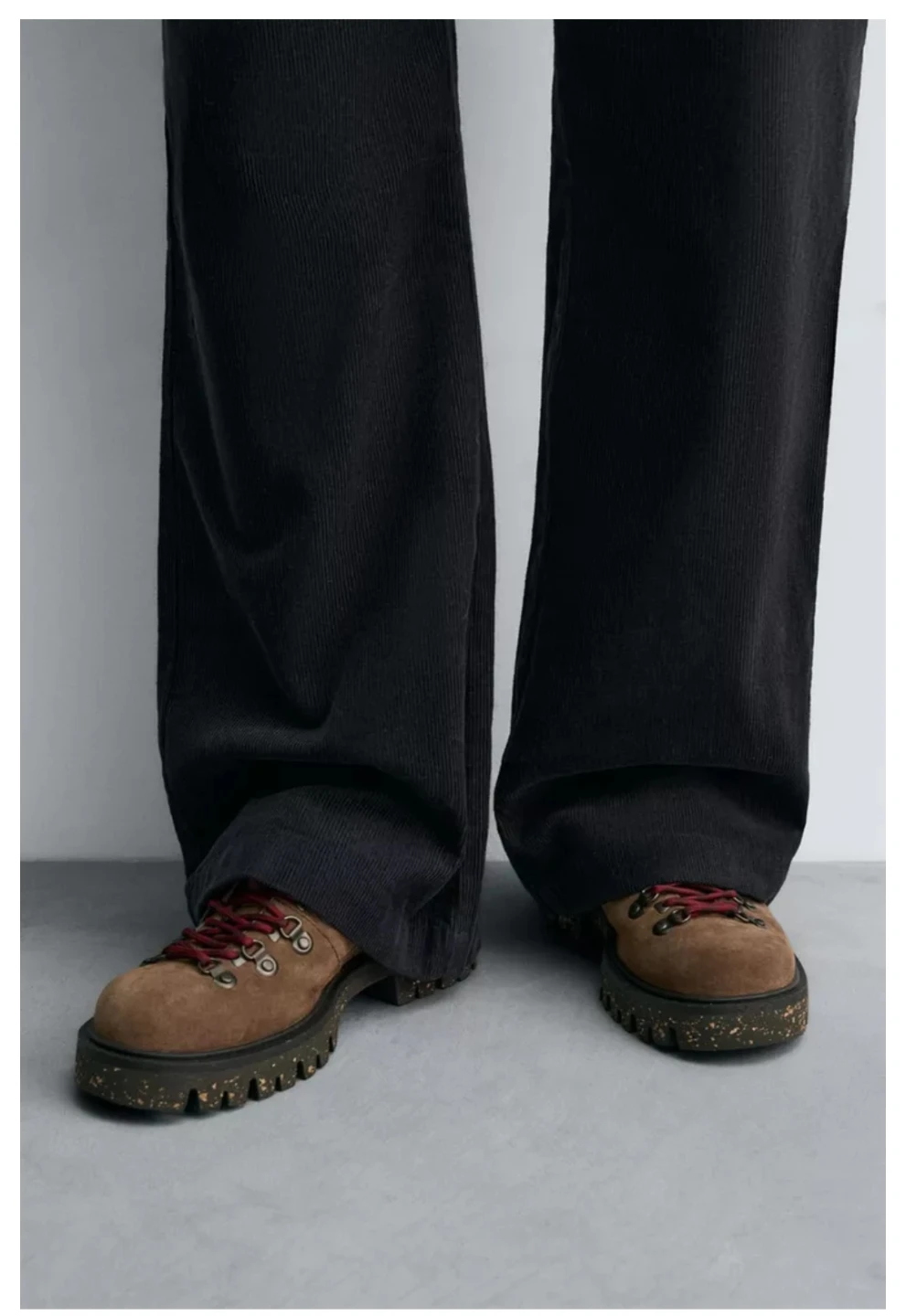 Zara Man Leather Trekking Style Lace-Up Shoes - Brown - photo 5