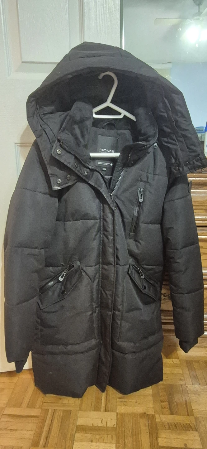 NOIZE Black Puffer Parka Jacket
