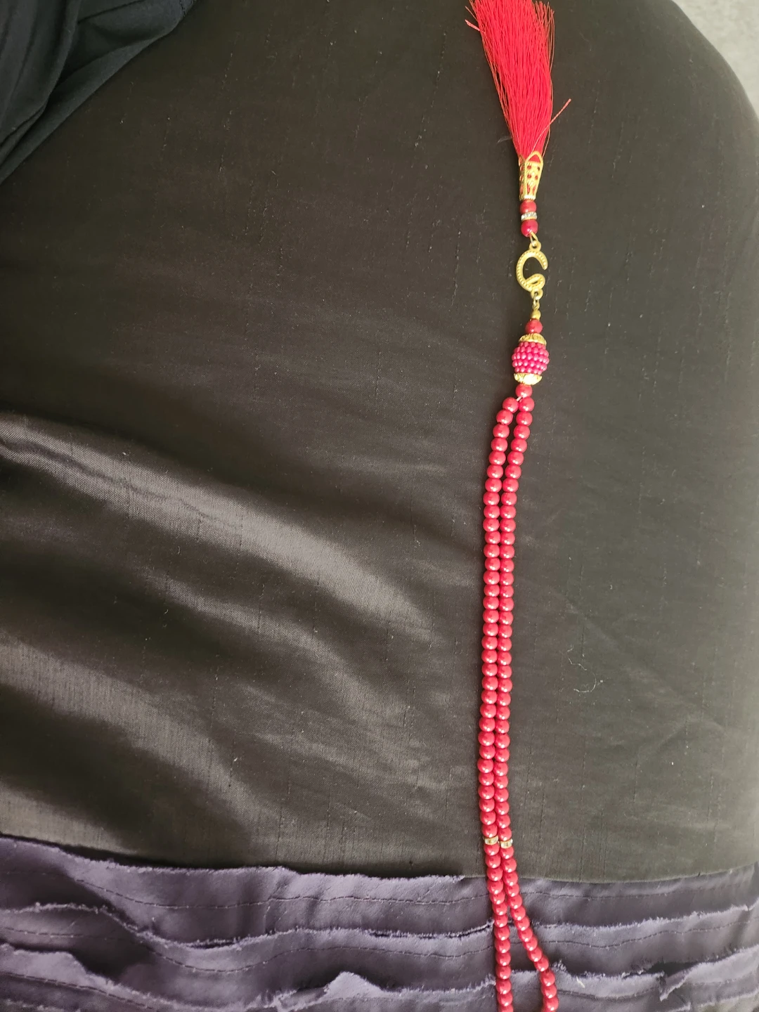 Red Beaded Tassel Prayer Beads with Case - photo 2