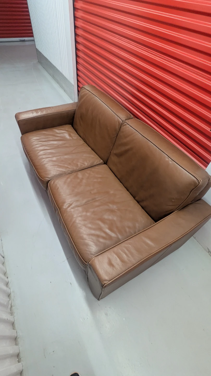 Free Delivery - Brown Leather Couch