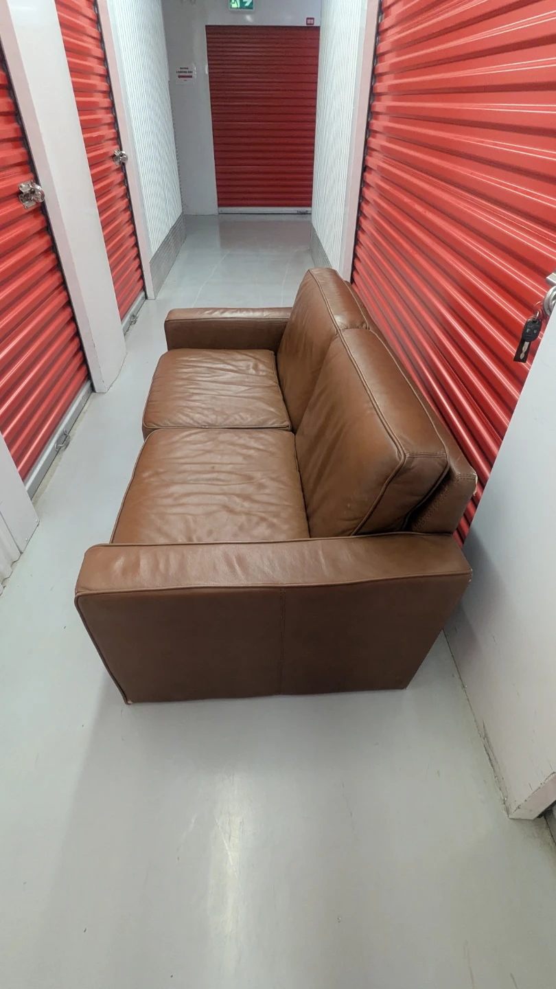 Free Delivery - Brown Leather Couch - photo 2