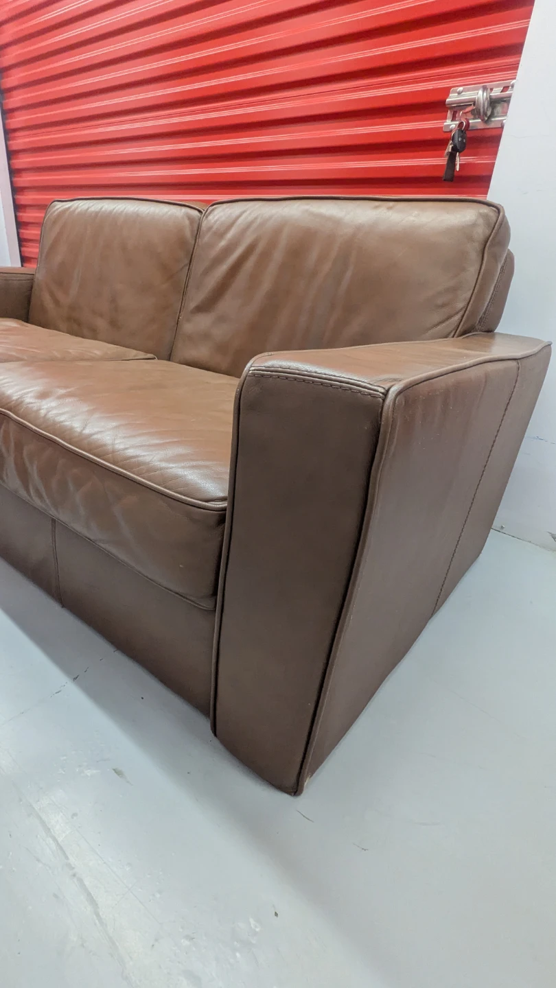 Free Delivery - Brown Leather Couch - photo 3