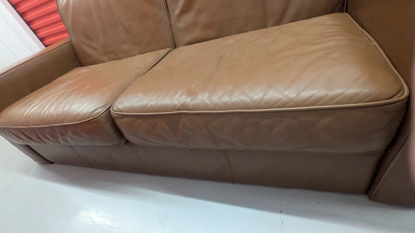 Free Delivery - Brown Leather Couch - photo 4