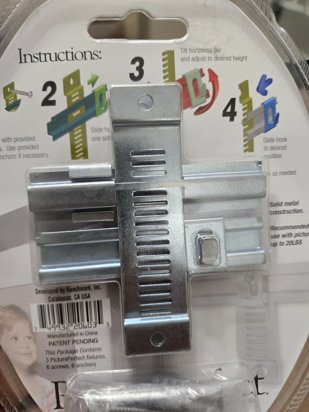 PicturePerfect Adjustable Picture Hanger 3 Pack - photo 3