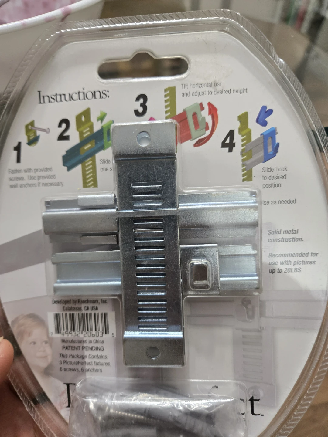 PicturePerfect Adjustable Picture Hanger 3 Pack - photo 5